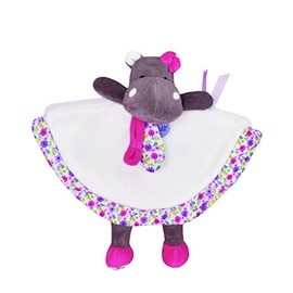 Baby Nat Zoé Pink Hippo Cuddly Toy - Soft and Easy to Grip Plush Toy - For Baby Girls from Birth - Soothing Night Companion - Gift Idea for Birth - BN0704