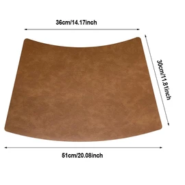 Leather Round Table Washable Placemats, Thick Faux Leather Heat Resistant Wedge Table Placemat, Waterproof Non-Slip Easy to Clean Place mat for Kitchen Coffee Dining Room Table Set of 4
