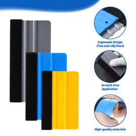 Felt Squeegee for Vinyl, 3 PCS Small Vinyl Squeegee Scraper Tool Set