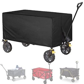 YOUSEEN Folding Wagon Cover, Garden Wagon Covers, D22 x W38 x H20, High Density Waterproof,Utility Wagon Cart Cover (Cover only) Black