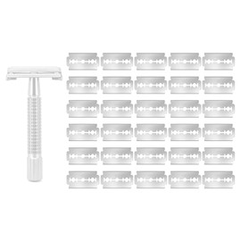 Ajrwiiy Double Edge Safety Razor Blades for Van Der Hagen, 30 Replacement Razor Blades Refills, Stainless Steel Razors Blade Refills, for Men's Safety and Straight Razors, Precise and Clean Shave, Only Blade