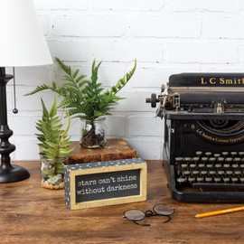 Primitives by Kathy Stars Can't Shine Without Darkness Decorative Insed Wooden Box Sign Décor 7 Inch