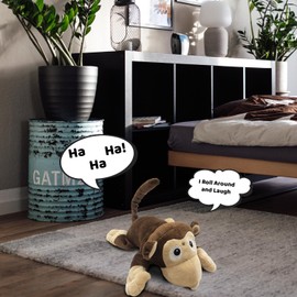 Mad Monkey Chuckle Buddies - Laughing Soft Toy with Motion Sensor in Monkey Design, Brown
