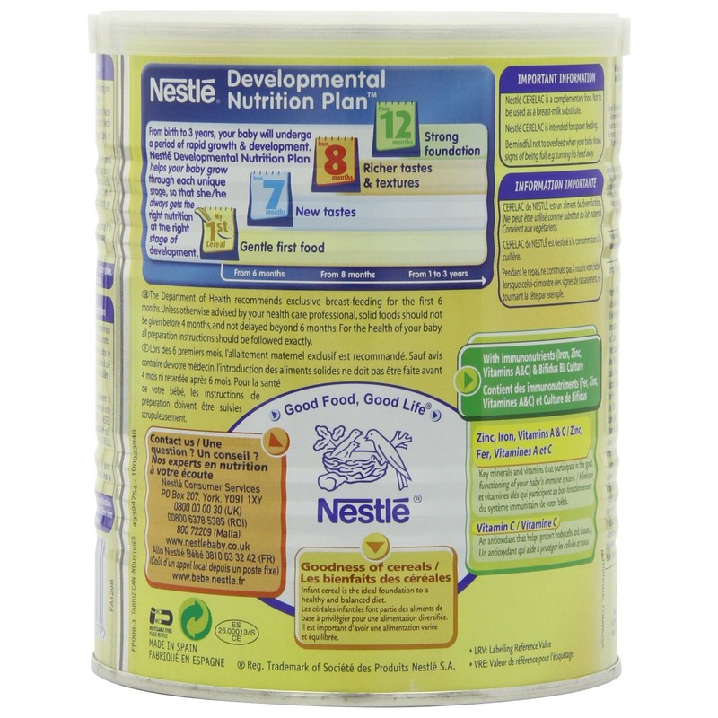 Nestle Cerelac, Wheat With Milk, 14.11-Ounce Cans (Pack of 4)