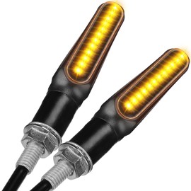 KEMIMOTO Motorcycle Turn Signals Light, 4782LM Upgraded Bright LED Motorcycle Indicator Light, 8MM 12V Universal Motorbike Front Rear LED Blinker Amber Daytime Running Lights - 2PCS