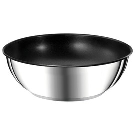 Tefal Ingenio Preference Wok Pan, 26 cm, Stackable, Stainless Steel, Safe Non-Stick Coating, Induction, Multipurpose, Space Saving, Temperature Display, L9737702