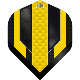 THOR-SPORTS Mission Darts Flights Temple Standard No.2 | Extra Strong 100 Micron Spot UV, Yellow, 10 Sets of 3 Flights (10 x F3359)