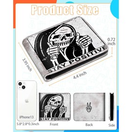 Bistup Bistup Boys Wallet for Women Cute Skull Leather Bifold Wallet Fun Skeleton Girls Cool Goth Horror Credit Card Cash Id Holder Rfid Blocking Scary Bi Fold Small Wallets With Coin Pocket Slim Teen Boys