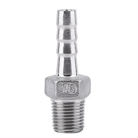 BORDSTRACT Accesorios espiga para manguera SS304 Rosca macho acero inoxidable Conector cola manguera espiga BSP 1/8"~3/4" para conectar tubería de aire, de combustible, tubería (1/8×6mm)