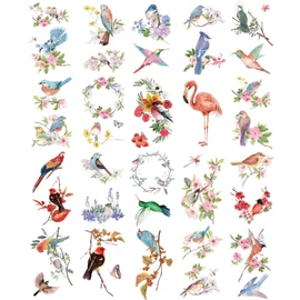 Everjoy Flower Bird Tattoo Stickers Hand Painted Watercolor Tattoo Stickers Spring Color Tattoo Stickers Women Tattoo Stickers
