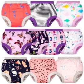 BIG ELEPHANT Baby Girls Training Underwear, Toddler Cotton Potty Training Pants Soft Absorbent, 3T