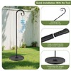 34-63" Adjustable Shepherd Hook Stand with Round Base Stand for