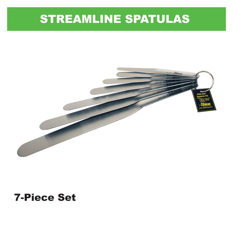 Albion Engineering 958-G01 Streamline Caulk Spatula 7-Piece Set, Оnе Расk,