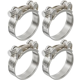 Stainless Steel Exhaust Clamp 74-79 mm Hose Clamps 4 Pieces Stainless Steel Joint Bolts Exhaust Pipe Clamp Strong and Robust Joint Bolt Clamp Stainless Steel Suitable for Motorcycle Drain Valve (4,