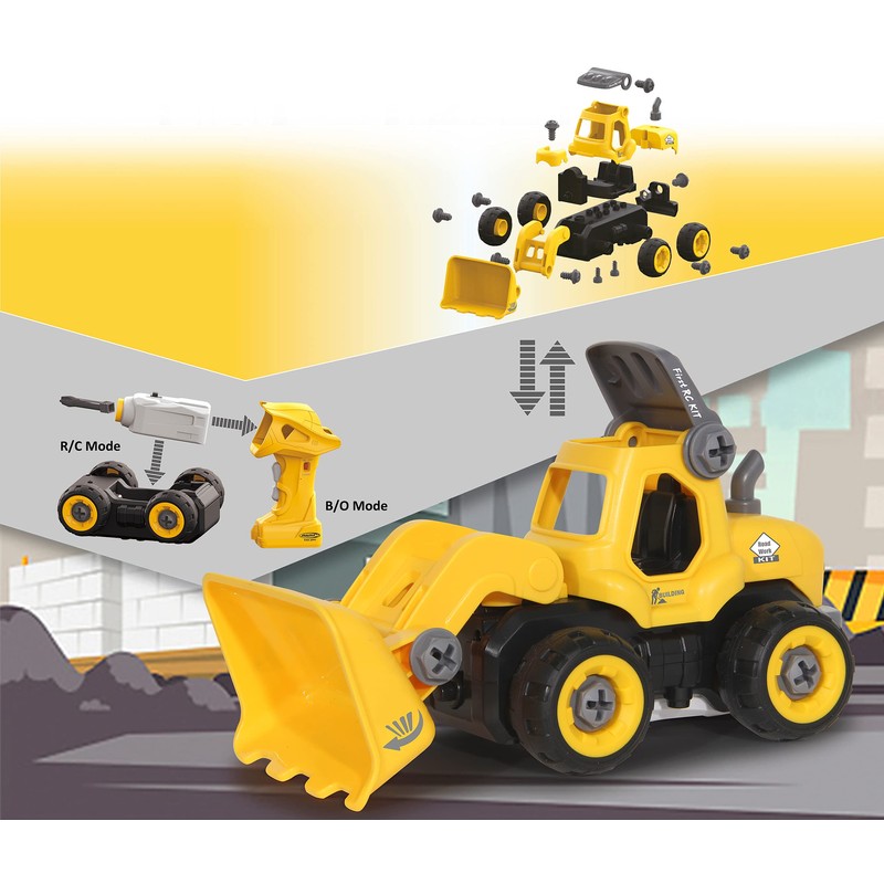 Wheel Loader First RC Kit 27 Pieces with Cordless Screwdriver