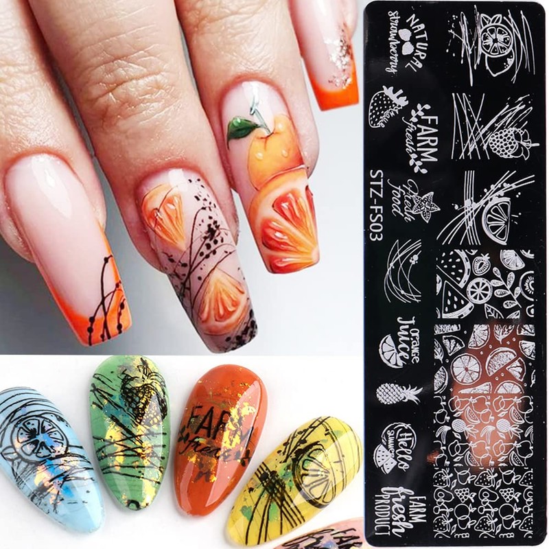 Nail Stamp Set, 5 Pieces Nail Stamp Plate Flowers, Nail