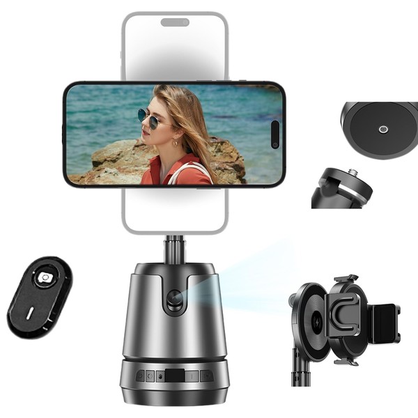 Magnetic Auto Face Tracking Phone Holder with Wireless Charging, Extendable