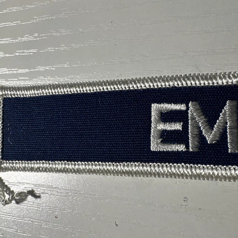 Unbranded EMT Tab Patch Work Uniform Medical 5”x1” Silver On
