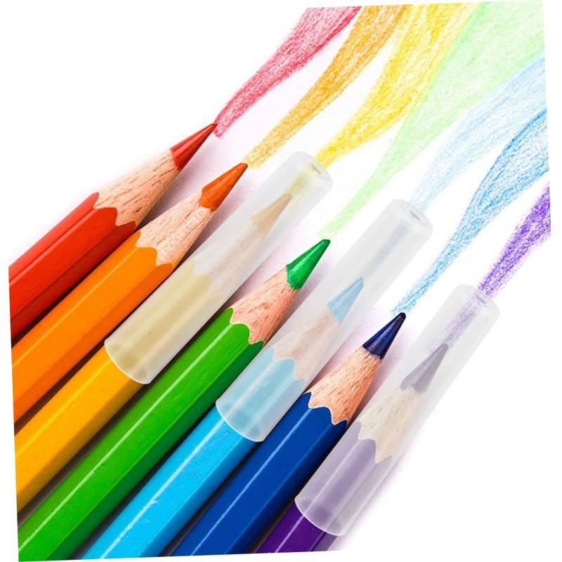 Angoily 20pcs Transparent Pencil Tip Covers Replaceable Caps for Secure