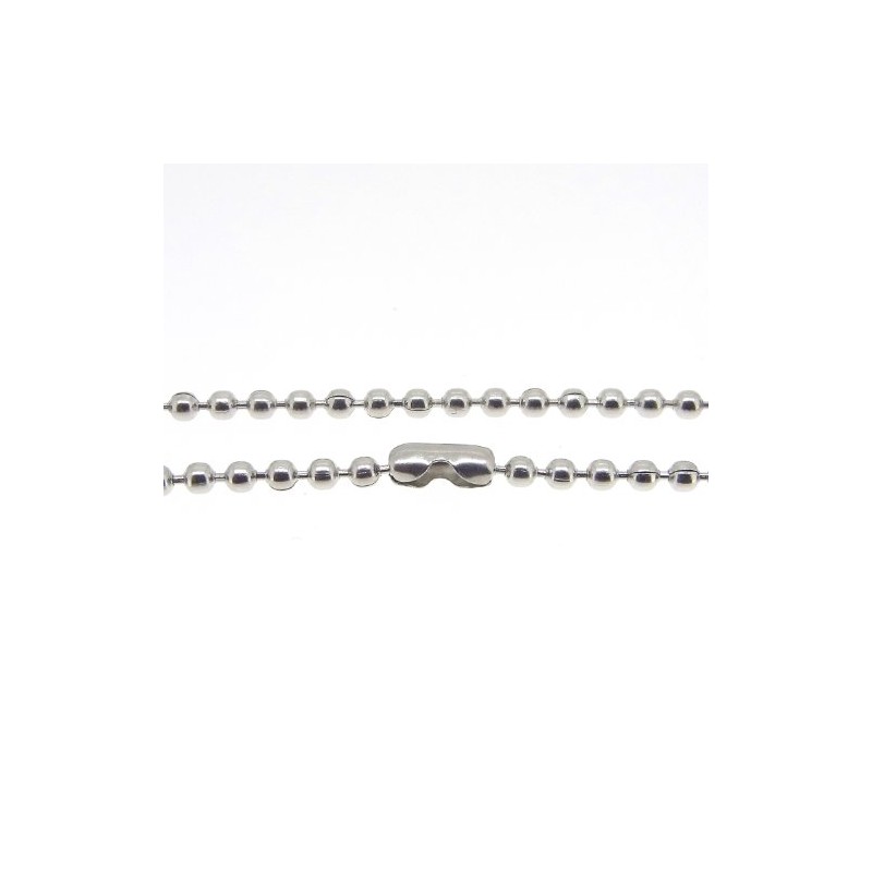 Ball Chain, Stainless Steel, 0.08 inch (2.0 mm), 19.7