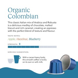 Cru Kafe Colombian Organic Espresso Coffee Capsules (50 Pods) Compatible with Nespresso OriginalLine, Krups, Inissia, CitiZ, Pixie, KitchenAid and Expert