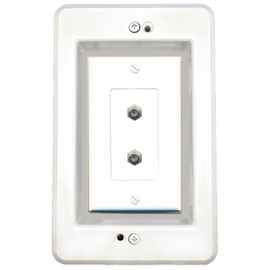 RiteAV in-Wall Cable Management Kit Recessed Outlet 2 Coax Wall Plate