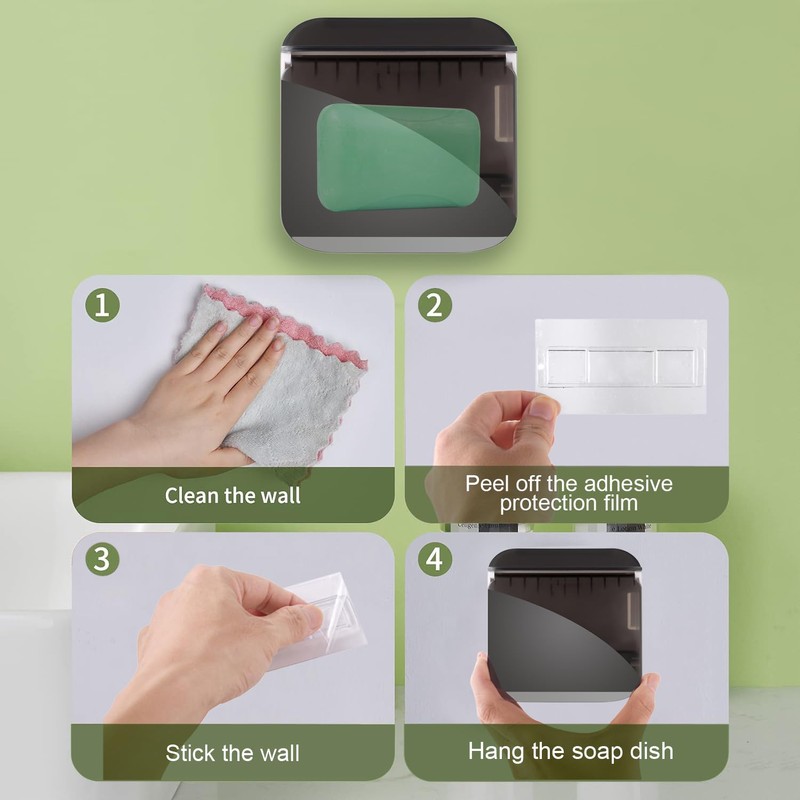 Soap Dish Holder with Lid Soap Box for Shower Bathroom