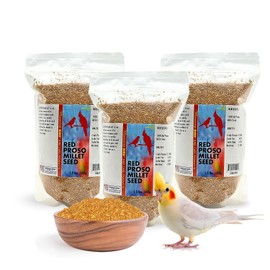 Morning Bird Red Proso Millet 4.5 lbs (3-Pack, 1.5 lbs Each) – Natural Bird Seed – Supports Feather Growth & Balanced Nutrition – Great Flavor, Energy Dense - Ideal for Finches, Parakeets & Pet Birds