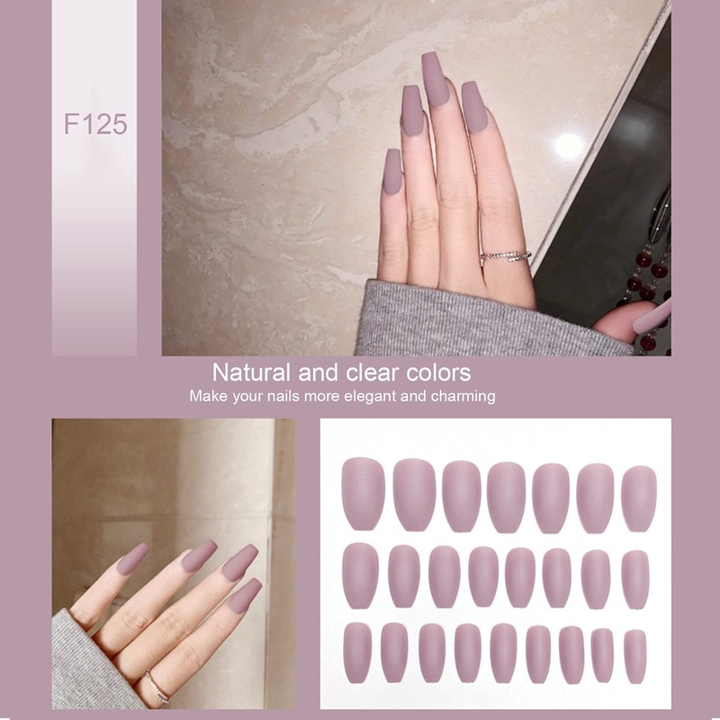 Uñas Postizas de 24 Piezas, Uñas Postizas de Bailarina en