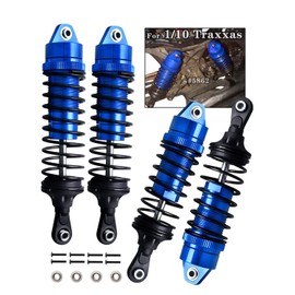 BIG BORE Shocks Upgrades Part for Stampede 2WD 4x4,Slash 2WD 4x4,Hoss 2WD 4x4,Rustler 2WD 4x4,ARRCat 1/10 Scale Front Rear Aluminum Metal Shock,4PCS RC Shocks Absorber,Navy Blue,Replace #5862