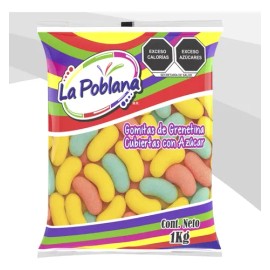 Gomita Azucarada Sabor Chicle Surtida 1kg La Poblana