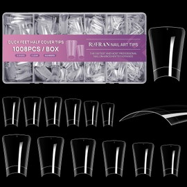 Rofran 1008pcs Duck Nail Tips for Acrylic Clear Nails Y2K Professional Extension Salons Design With Box for Women Girls