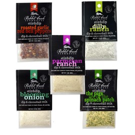 Rabbit Creek 5 Pack Dip Variety – Just Add Sour Cream – Seasoning Packets Includes Dill Ranch, Garlic and Red Bell Peppers, Blooming Onion, Parmesan Ranch, Bacon Spinach Dip