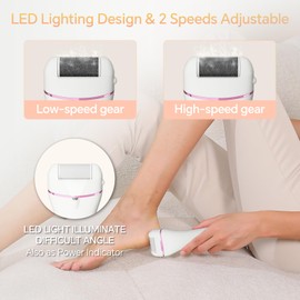 Electric Foot Callus Remover with 3 Rollers, Rechargeable Waterproof Pedicure Kit for Dead Skin, Portable Foot File Scrubber, Foot Care for Dead Skin Ideal Gift (Pink)