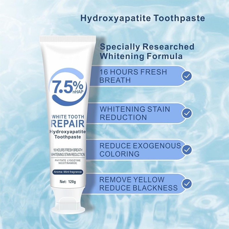 7.5% Hydroxyapatite Toothpastes for Enamel Protection & Tooth Strengthening, 7.5%
