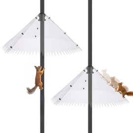 Squirrel Baffle for Bird Feeder Pole, 19" Transparent Pricked Edge 2025 Outdoor Pole Mount Bird Food Guard Squirrel Stopper for Shepherd Hook, 2 Pack