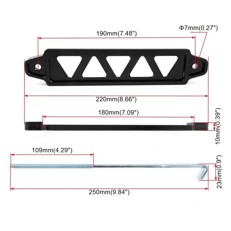 Unbranded Aluminum Universal Car Battery Hold Tie Down Bracket Mount
