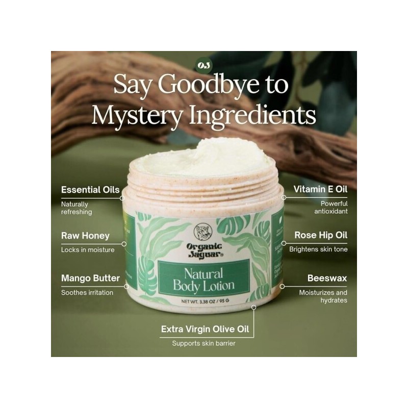 Jaguar/Natural/Body Lotion/Essential/Moisturizer/Vitamin/E/Oil/Beeswax/Extra Virgin