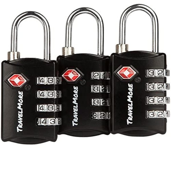 3-Pack TSA Luggage Lock with 4-Digit Combination | Set-Your-Own Padlock