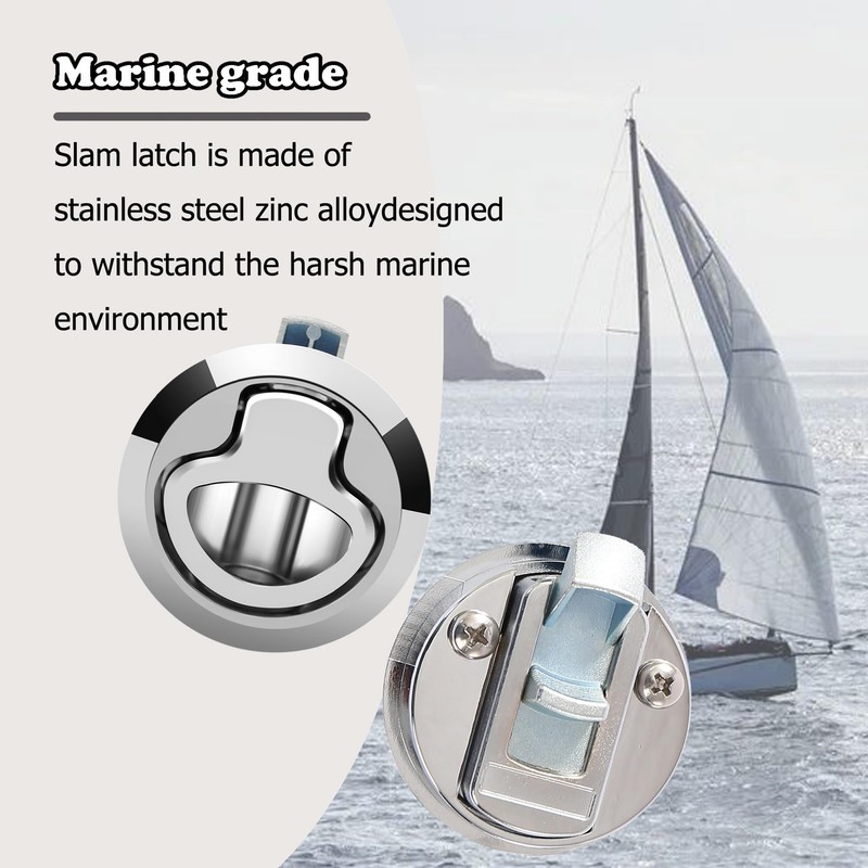 Boat Slam Latch 2" Lift Handle Deck Hatch Marine Grade