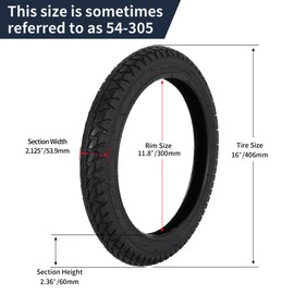 2 Pack 16x2.125 Bike Tire 16 Inch Bicycle Tire and Inner Tube, 54-305 Tire Compatible with Motorcycle Electric Bike, RoyalBaby Joystar Dynacraf Kids Bikes - 2 Sets