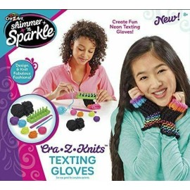 CRA-Z-ART SHIMMER N SPARKLE CRA-Z-KNITS TEXTING GLOVES KIDS KNITTING KIT NEW