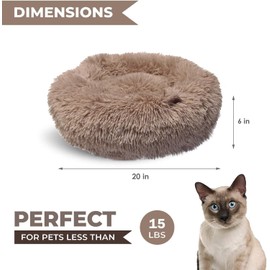 Whiskers & Friends Cat Bed, Cat Beds for Indoor Cats Washable, Small Dog Bed Calming Pet Bed, Cat Beds & Furniture, Large Cat Bed, Kitty Kitten Bed
