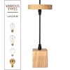Hanging Lighting Lamp Wood Screw E27 Light for Restaurant, Bedroom,