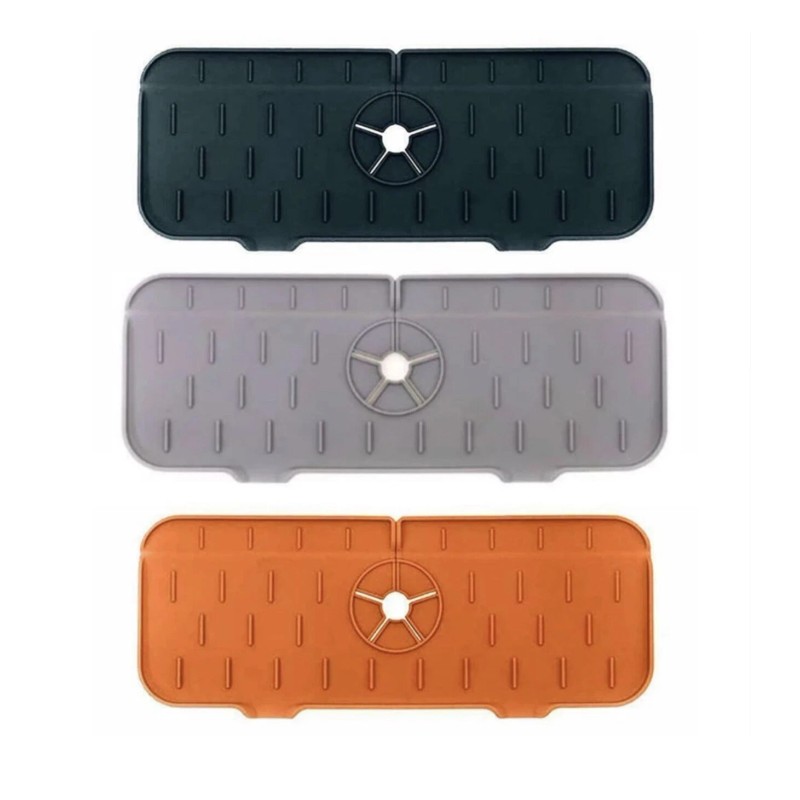 Silicone Faucet Mat Kitchen Sink Splash Guard Bathroom Sink Draining