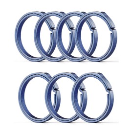 TISUR - Llavero de titanio, elegante kit de anillos divididos de liberación rápida, 5 unidades para llaveros, llavero resistente para etiqueta de perro (azul, 27 mm x 7)