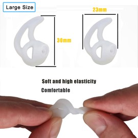 Silicone Fin Ear Mold for Two Way Radio Earpiece Replacement Earmold Earbud Tips for Surveillance Police Earpiece Coil Tube Headset (2 Pair Fin Large Left Ear)