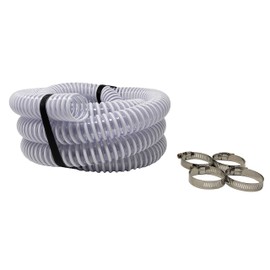 Sealproof 1.25" (32mm) Pool Filter Pump Connection Hose for 1-1/4 Inch Above Ground Pools and Intex Systems, 12 FT Premium Quality PVC Made in USA | Cut to Desired Length, Includes 4 Hose Clamps