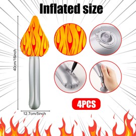 4 Uds Antorcha Olímpica Inflable, Antorcha Inflable Diversión Antorcha Olímpica Hinchable Antorcha Olímpica Juguete para Medieval Cosplay Competición Deportiva Fiesta Olímpica Decoraciones