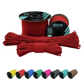 EdcX 2 mm Nylon Paracord 275 (15, 30, 50 and 100 m) - 100% Nylon Rope, 3-Strand Cord, Nylon Cord 2 mm in Many Colours (Light Red, 30 m)